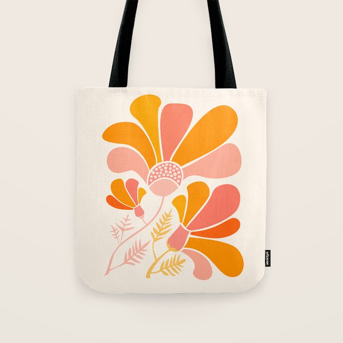 Floral Disco Party - 70s Style Wildflowers Tote Bag Gallery Image 1