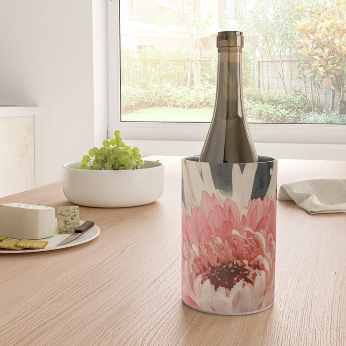 Pink germini dahlia flower 3 Wine Chiller Gallery Image 4