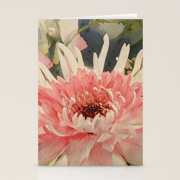 Pink germini dahlia flower 3 Stationery Card Gallery Image 2