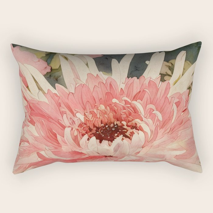 Pink germini dahlia flower 3 Rectangular Pillow Gallery Image 1