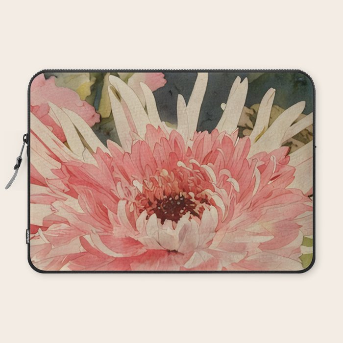 Pink germini dahlia flower 3 Laptop Sleeve Gallery Image 2