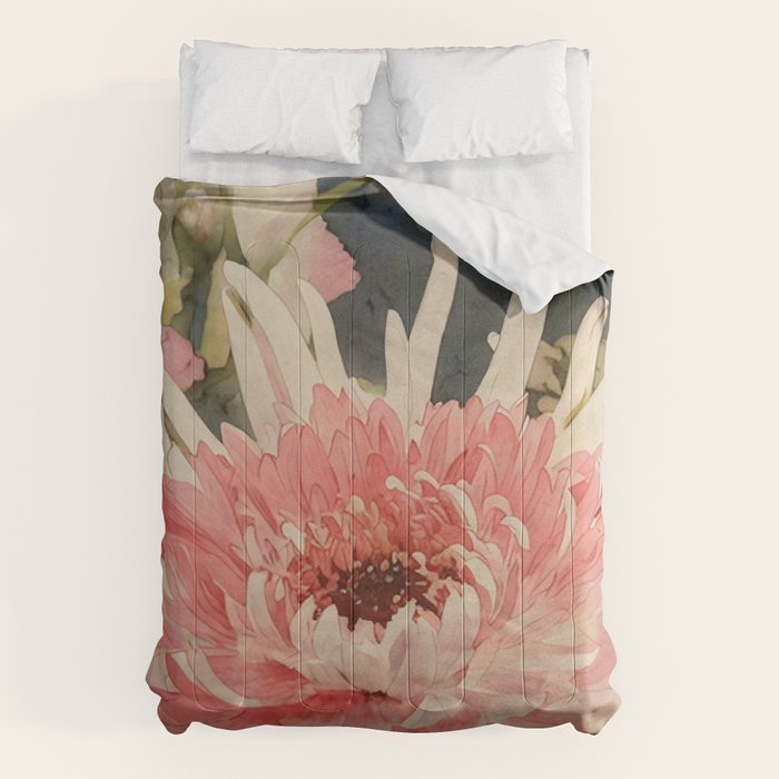 Pink germini dahlia flower 3 Comforter Gallery Image 6