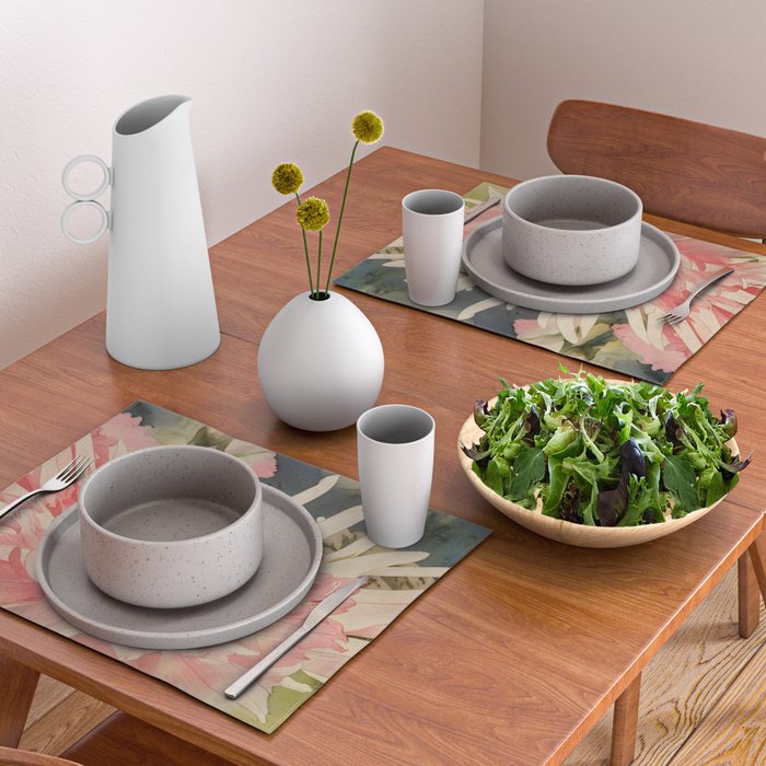 Pink germini dahlia flower 3 Placemat Gallery Image 2