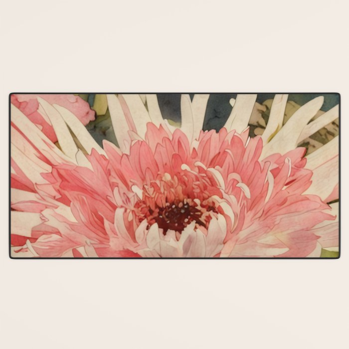 Pink germini dahlia flower 3 Desk Mat Gallery Image 3