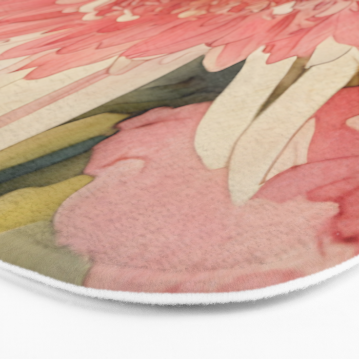 Pink germini dahlia flower 3 Bath Mat Gallery Image 3