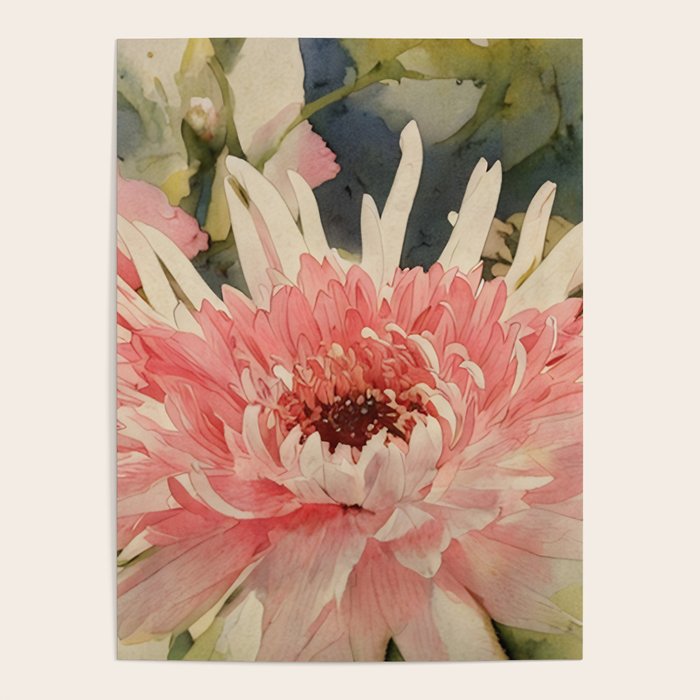 Pink germini dahlia flower 3 Poster Gallery Image 4