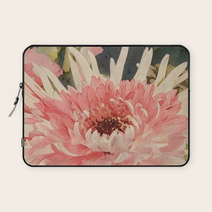 Pink germini dahlia flower 3 Laptop Sleeve Gallery Image 1