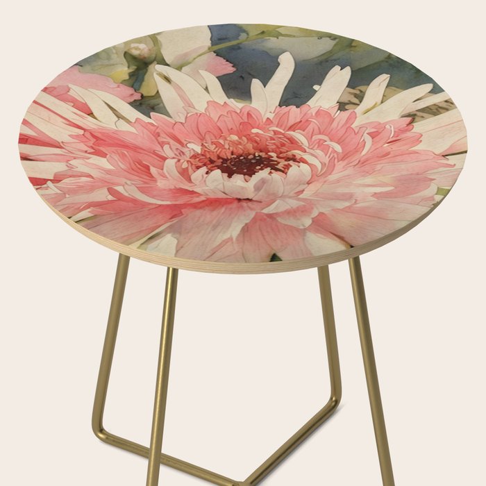 Pink germini dahlia flower 3 Side Table Gallery Image 2