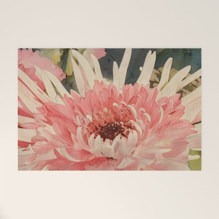 Pink germini dahlia flower 3 Welcome Mat Gallery Image 1