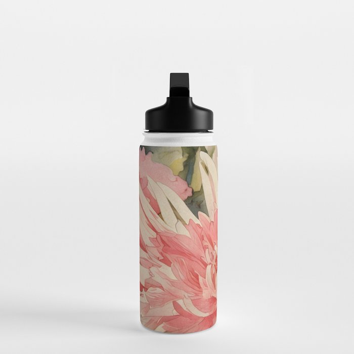 Pink germini dahlia flower 3 Water Bottle Gallery Image 3