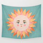 Smiling Sunny Day at the Beach Wall Tapestry Gallery Image 4