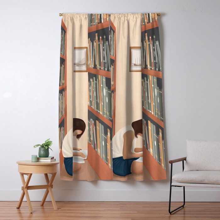 Getting Lost in a Book Window Curtain Gallery Image 1