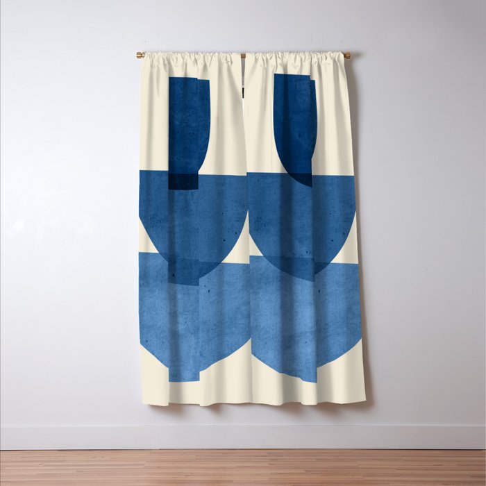 Abstract Shapes 37-Blue Window Curtain Gallery Image 3