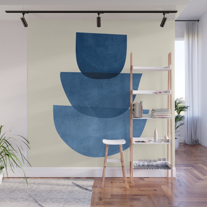 Abstract Shapes 37-Blue Wall Mural Gallery Image 1