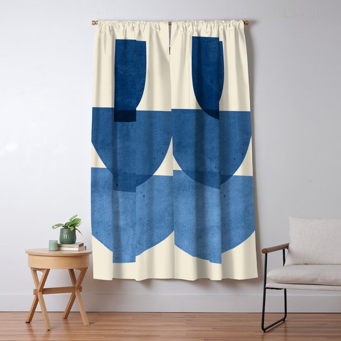 Abstract Shapes 37-Blue Window Curtain Gallery Image 5