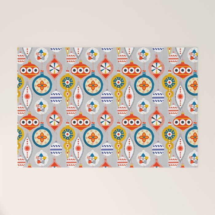Christmas retro baubles no3 Welcome Mat Gallery Image 1