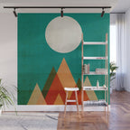 Full moon over Sahara desert Wall Mural Gallery Image 1