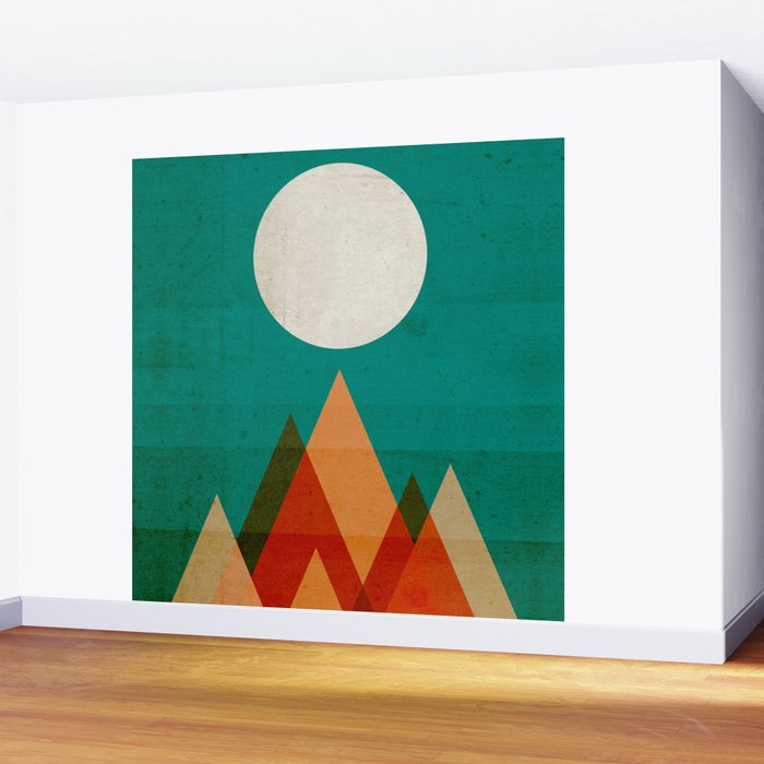 Full moon over Sahara desert Wall Mural Gallery Image 2