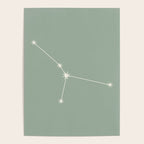 Cancer Zodiac Star Constellation Line Art Soft Sage Poster Gallery Image 4