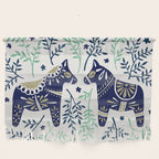 Swedish Dala Horse - Navy & Mint Palette Wall Hanging Gallery Image 1