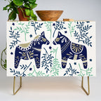 Swedish Dala Horse - Navy & Mint Palette Credenza Gallery Image 1