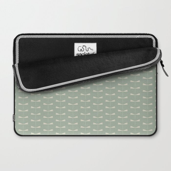 Dragonfly Pattern V Sage Green Laptop Sleeve Gallery Image 2