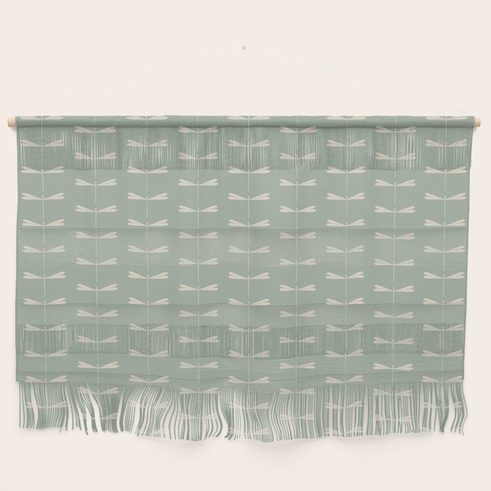 Dragonfly Pattern V Sage Green Wall Hanging Gallery Image 1
