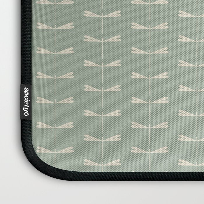 Dragonfly Pattern V Sage Green Laptop Sleeve Gallery Image 3
