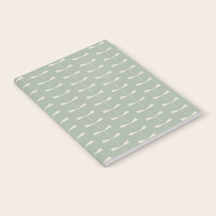 Dragonfly Pattern V Sage Green Notebook Gallery Image 1
