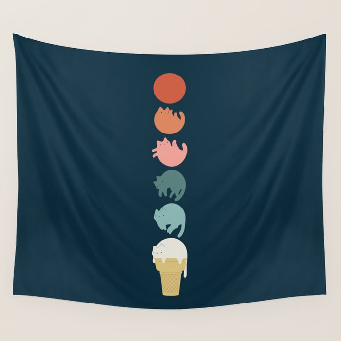 Cat Landscape 181: Cooling Down Wall Tapestry Gallery Image 4