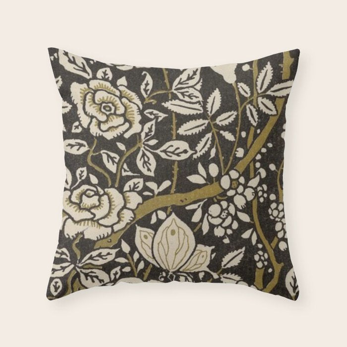 Nouveau Birds And Flowers Throw Pillow Gallery Image 6