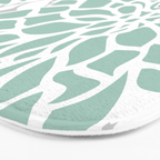 Flower Blooms, Teal and Grey Bath Mat Gallery Image 3