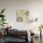 Flower Blooms, Teal and Grey Wood Wall Art Gallery Image 2