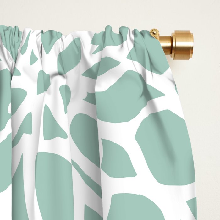 Flower Blooms, Teal and Grey Window Curtain Gallery Image 2