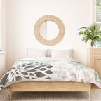 Flower Blooms, Teal and Grey Duvet Cover Gallery Image 3