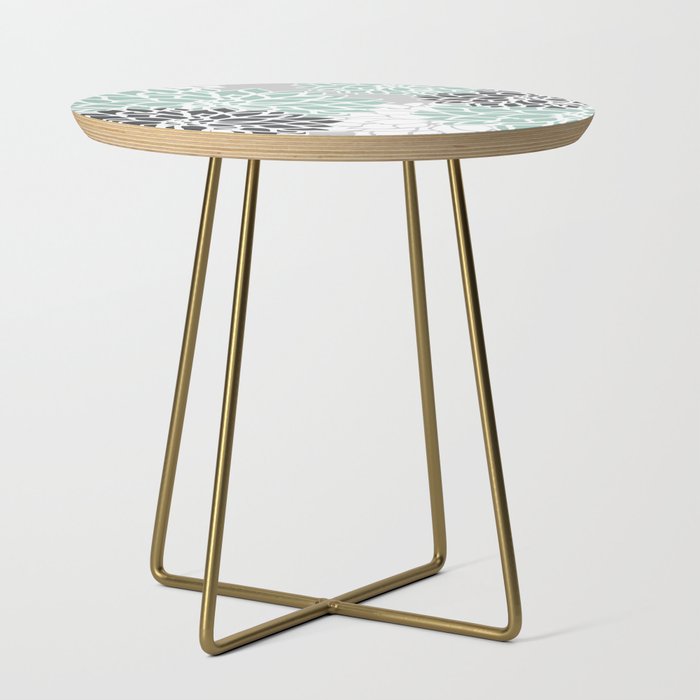 Flower Blooms, Teal and Grey Side Table Gallery Image 1