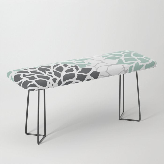 Flower Blooms, Teal and Grey Bench Gallery Image 1