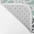 Flower Blooms, Teal and Grey Bath Mat Gallery Image 2