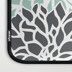 Flower Blooms, Teal and Grey Laptop Sleeve Gallery Image 3