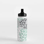 Flower Blooms, Teal and Grey Water Bottle Gallery Image 2