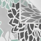 Flower Blooms, Teal and Grey Wall Tapestry Gallery Image 3