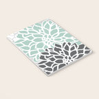 Flower Blooms, Teal and Grey Notebook Gallery Image 3