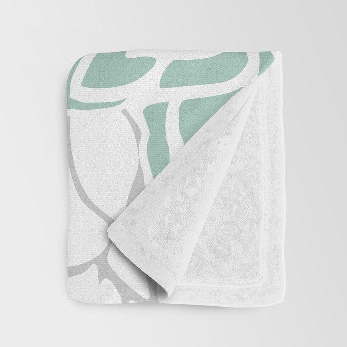Flower Blooms, Teal and Grey Throw Blanket Gallery Image 3