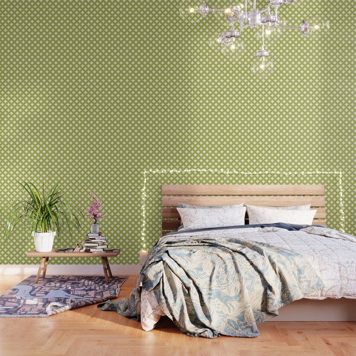 Starry Art Deco Pattern XLVII Lime Green Wallpaper Gallery Image 1