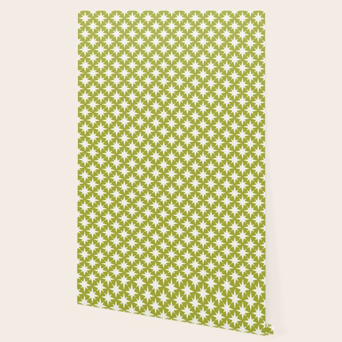 Starry Art Deco Pattern XLVII Lime Green Wallpaper Gallery Image 2