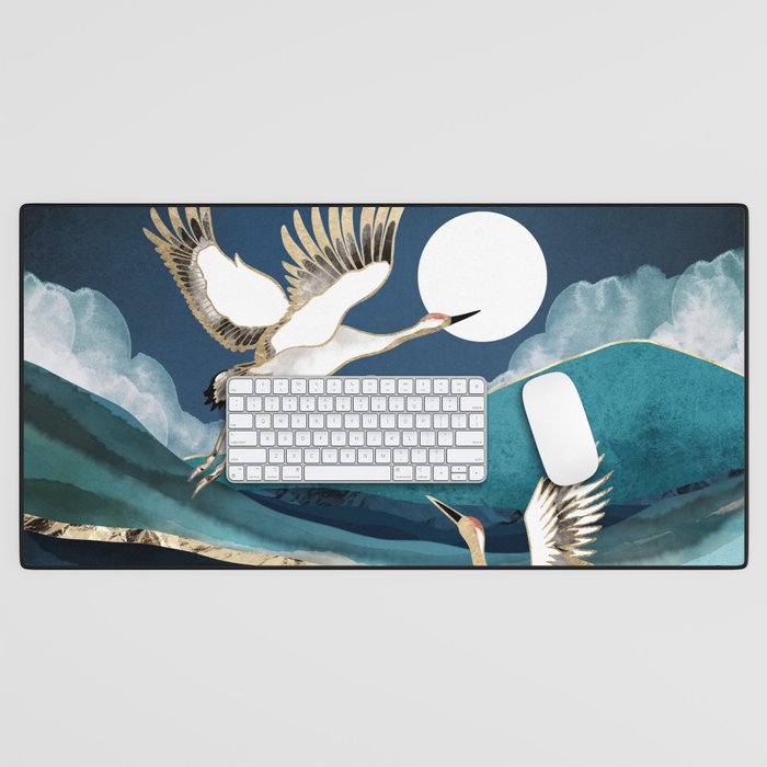 Midnight Cranes Desk Mat Gallery Image 1