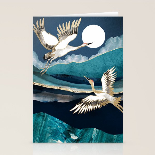 Midnight Cranes Stationery Card Gallery Image 1