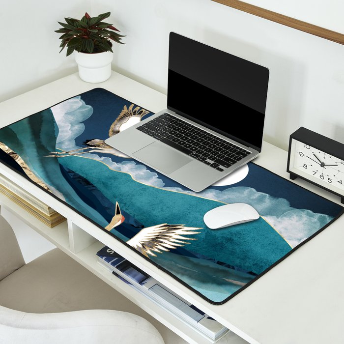 Midnight Cranes Desk Mat Gallery Image 2