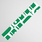 Mid Century Modern Piquet Abstract Multi Pattern in Kelly Green and White Table Runner Gallery Image 3