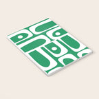 Mid Century Modern Piquet Abstract Multi Pattern in Kelly Green and White Notebook Gallery Image 3